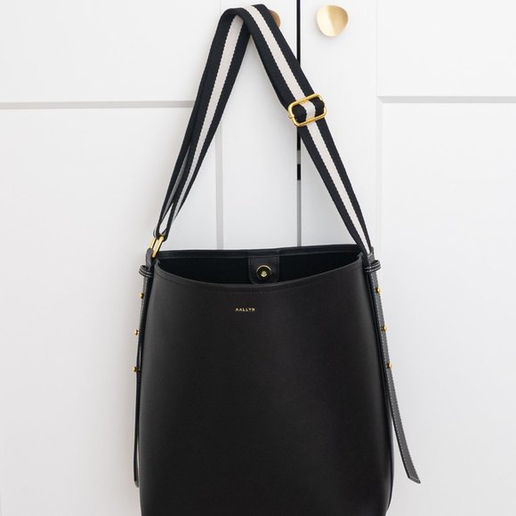Jolina Leather Bucket Tote - Black - Picture 9 of 13